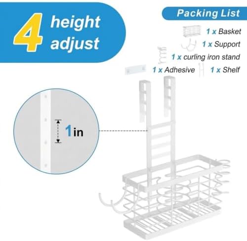 Sevenblue 2026 Upgraded 3-in-1 Universal Hair Tool Organizer, L Size, White - Image 5
