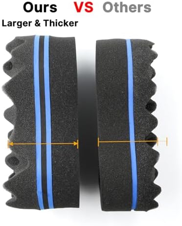 RioRand Double Sided Twist Hair Sponge, Extra Thick 85-90 Shore A Hardness, Large Curl Sponge for Short 4B/4C Coily Afro Hair, for Men Women Home & Barber Use (Wave-2PCS) - Image 4