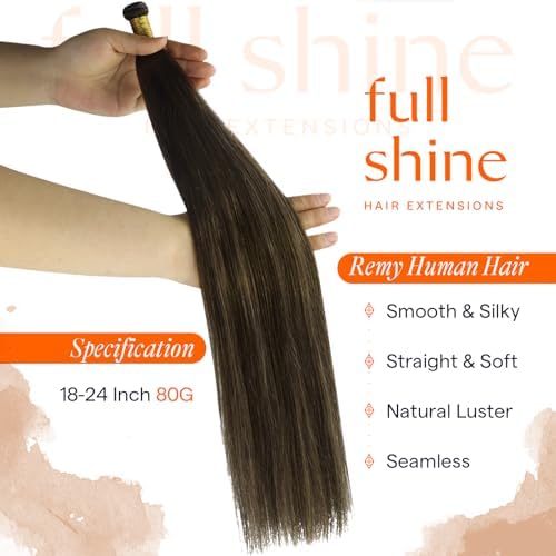 Full Shine Genius Weft Hair Extensions Human Hair Sew In 18 Inch 80g - Image 2