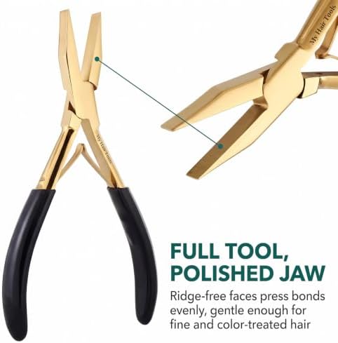 My Hair Tools Tape In Extension Pliers Smooth Jaw Sealing Tool, Gold - Image 5