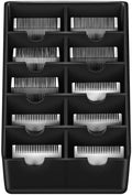 1 Pack Black Clipper Blade Holder 10 Slot Clipper Razor Blade Rack Storage Tray Caddy Grooming and Barber Holder Organizer Case and Stylist Station Accessories by Yiyiring