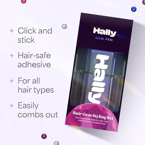 Hally Hair Gem Pen, 240 Stick-On Hair Gems with Stamper Tool, Easy to Apply and Remove, Hair Accessories Kit for Girls and Kids (Pack of 2) - Image 6