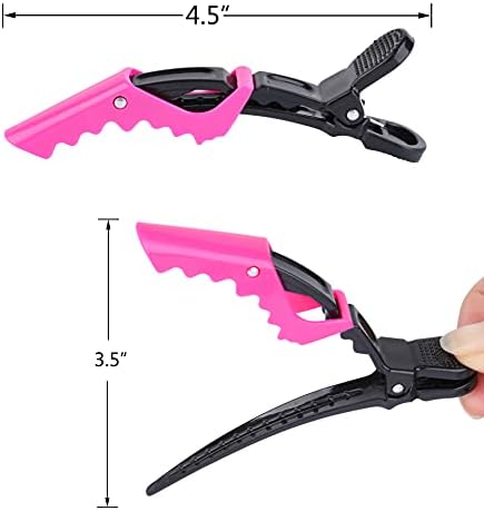 HH&LL Hair Clips for Women - Wide Teeth & Double-Hinged Design Alligator Styling Sectioning Clips of Professional Hair Salon Quality 10Pack (Rose Red) - Image 3