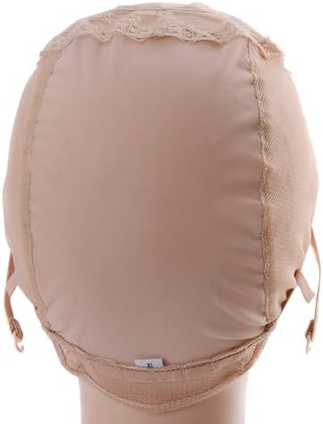 YANTAISIYU 4X4 Inch U Part Swiss Lace Wig Cap for Making Wigs with Adjustable Straps on the Back Glueless Hairnets (Blonde XL) - Image 6