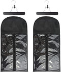 2 Pcs Hair Extensions Storage Bag with Hanger Portable Wig Storage Bags Hair Extension Holder for Multiple Wigs (Black) by YTBYT