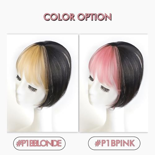 VAVANGA Long Hair Topper with Bangs Black with Blonde Color - Image 3