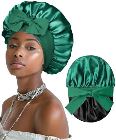 AWAYTR Double Layer Satin Bonnet for Women, Reversible Sleep Hair Wrap by AWAYTR