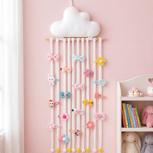 Suncalla Long Bow Holder for Girls Baby White Clouds Hair Clip Organizer by Unknown
