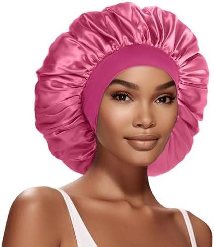 Extra Large Satin Bonnet Hair Cap for Women Men by DUOMODRAGON