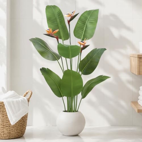 Artificial Bird of Paradise Flowers,5FT Fake Banana Tree for Home&Office - Image 6