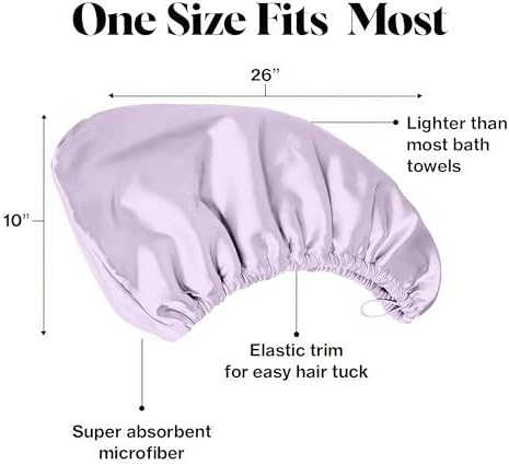 Satin Microfiber Hair Towel Wrap for Quick Drying & Anti-Frizz - Super Absorbent, Hair Turbans for Wet Hair, Ideal for Long, Short, Curly Hair (Light Purple) - Image 3