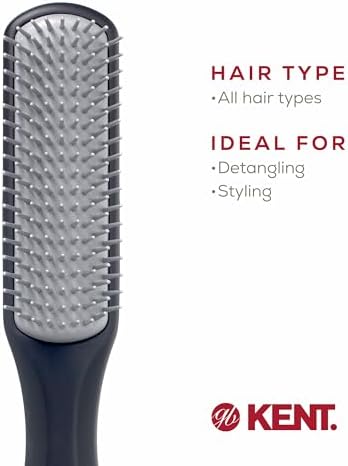 Kent KFM3 Gel Styling Hair Brush for Men, 9 Row Men's Hair Brush with Ionic Anti Static Bristles, Detangling and Smoothing Short to Medium Length Hair - Image 6