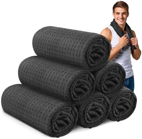 Microfiber Gym Towels for Showering Working Out Quick Dry Negative ions Large Middle Small Sizes Lightweight Gym Towel for Men Women Tennis Sports Towels for Body Hot Yoga Fitness Essentials by SOOWASH