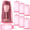 Loopeer 6 Pcs Wig Storage Bag Adjustable Wig Cover with Drawstring,Rose Red by Loopeer
