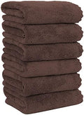 MOONQUEEN 6 Pack Premium Hand Towels - Quick Drying - Microfiber Coral Velvet Highly Absorbent Towels - Multipurpose Use as Hotel, Bathroom, Shower, Spa, Hand Towel 16 x 28 inches (Wood Brown) by MOONQUEEN