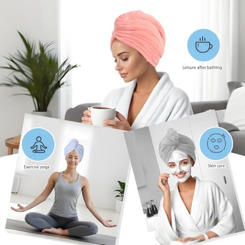 Microfiber Hair Drying Towel Wrap,Hair Turbans Towel for Wet Hair - Image 5