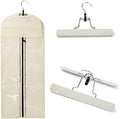 Hairro Portable Hair Extensions Carrier Non-woven Dust-proof Storage Case with Wooden Hanger for Human Hair Extensions, 26 Inch Off White by Hairro