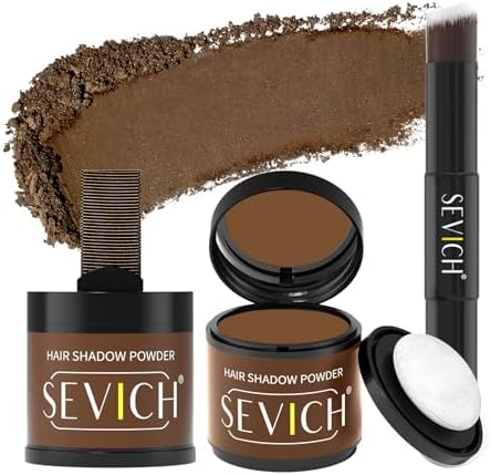 Sevich Hairline Powder 10g, Root Touch Up, Large Capacity, Medium Brown by SEVICH