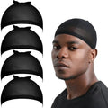 Fandamei Wig Cap for Men, 4PCS Black Hair Stocking Cap, Nylon Wig Caps Black, Hair Net for Men, Stretchy, Natural, Lightweight Wave Caps by FANDAMEI