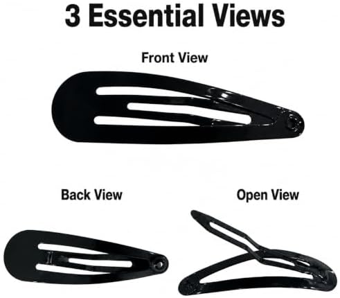 40 Pack Black 2 Inch Barrettes Women Metal Snap Hair Clips Accessories - Image 3