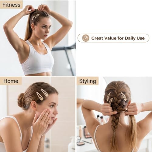 40 Counts Metal Snap Hair Clips, 2 Inch Hair Barrettes for Women Taupe - Image 4