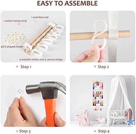 cherrboll Hair Bows Holder Headband Organizer for Girls, Hair Clips Hanger Storage with Hooks, Wall Hanging Decor for Nursery Room - Image 5