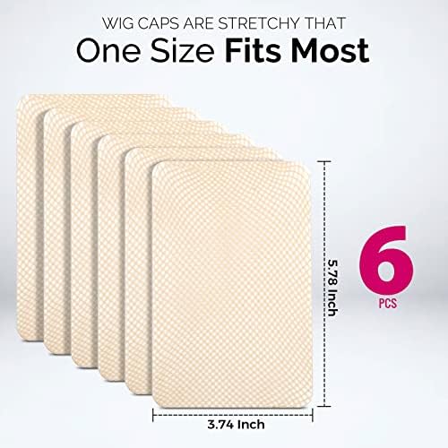 Fandamei Wig Cap, 6PCS Light Brown Mesh Wig Cap, Closed End Hair Mesh Net, Liner Weaving Caps for Women, Men, Kids, Wig Caps for Halloween, Cosplay - Image 2