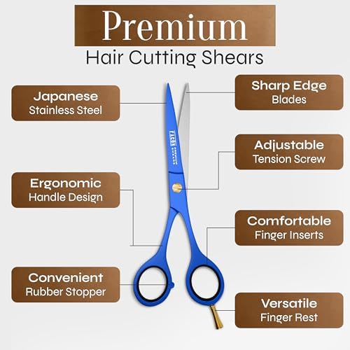 Facón Hair Cutting Scissors - Professional Hair Scissors 6.5 Inch Razor Edge Barber Shears Salon Hair Cutting Shears - Japanese Stainless Steel - Precision Cutting Premium Shears for Men, Women & Kids - Image 6