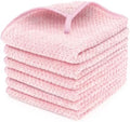 MaopaoBeauty 6 Piece Washcloth Set,100% Microfiber - Quick Dry, Thick, Soft, Plush and Highly Absorbent Luxury Hotel & Spa Bath Towel for Bathroom, Pack of 6, Pink by BESTCHOICEFORYOU%EF%BC%81