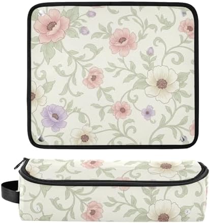 GuoChe Waterproof Portable Open Flat Travel Bag and Heat Resistant Mat with Zipper Elegant Floral Pattern - Image 3