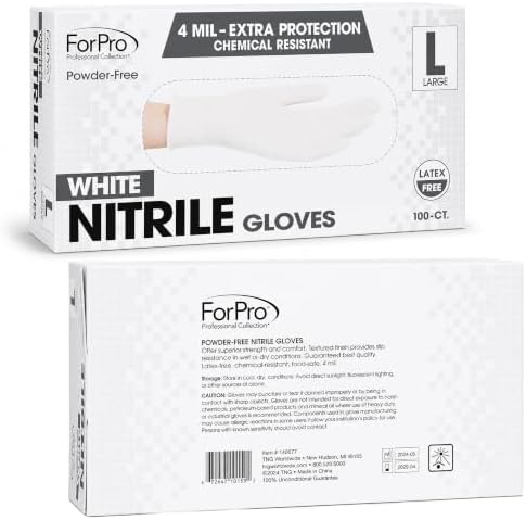 ForPro Disposable Nitrile Gloves, Chemical Resistant, Powder-Free, Latex-Free, Non-Sterile, Food Safe, 4 Mil - Image 3