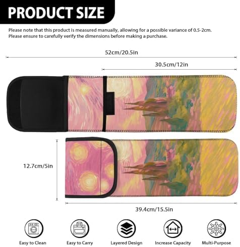 Heat Resistant Neoprene Curling Iron Holder Cover Bag Flat Iron Travel Case for Hair Tools Organizer Bag or Travel Daily Use,Pink Starry Sky 15 x 5 Inches Long-Term Use - Image 6