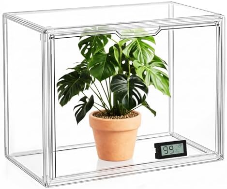 Mini Greenhouse for Indoor, Clear Tabletop Stackable Green House, Portable Acrylic Plant Green House with Magnetic Waterproof Door for Plants Grow Warmer, Seed Starting... by Unknown