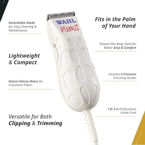 Wahl Professional White Peanut Clipper & Trimmer, Powerful Rotary Motor - Image 4