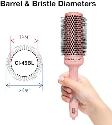 Olivia Garden Ceramic + Ion Round Thermal Hair Brush - Not Electrical - Professional Blowout Brush for Normal to Thick Hair - Image 2