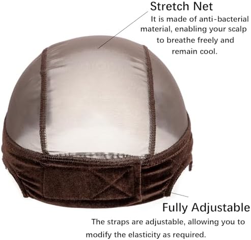 Wig Caps for Women Wig Cap with Grip Band for Keeping Wigs in Place Glueless Wig Grip Cap with 5x4 Transparent Lace Caps Non-Slip Adjustable Wig Caps Elastic Headband (Brown) - Image 4