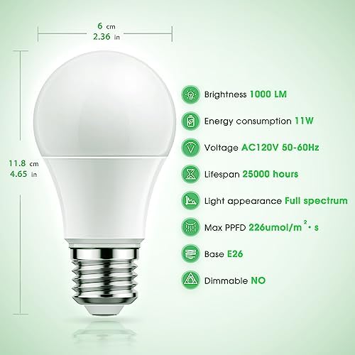 Grow Light Bulbs, 5000K Full Spectrum Grow Light, LED Grow Bulb - Image 5
