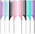8pcs Rat Tail Combs Set,Long Steel Pin Teasing Combs for Salon Hair Stylists,2 styles and multiple colorsb of Metal Parting Combs for Women,Hair Teasing Fine Tooth Comb Aigee by Unknown