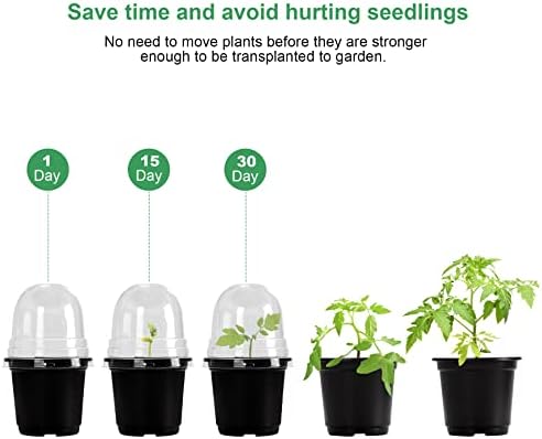 MIXC Nursery Pots with Humidity Dome, 4" Seed Starting Pot 30 Pack, Black - Image 4