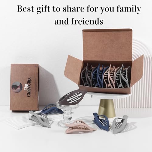 8 Pack Dark Neutral Flat Hair Clips – Matte French Claw Clips in Deep Brown, Navy, and Grey, Non-Slip Large Barrettes for Women, Minimalist Hair Accessories for Work or Daily Wear - Image 7