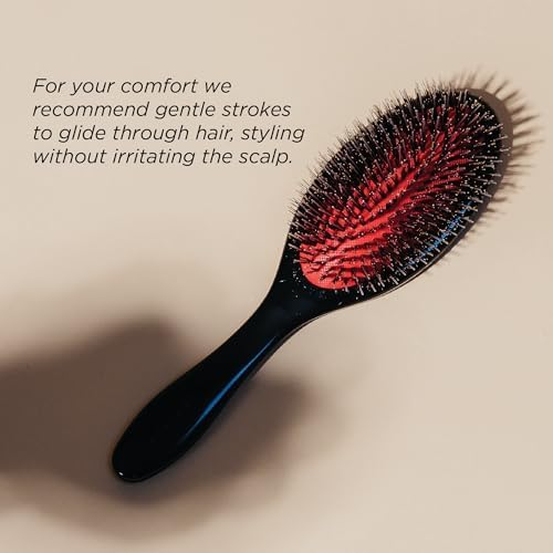 Denman Boar Bristle Hair Brush – Smoothing & Shine Enhancing for Slick Back Styles, Curl Defining & Detangling. Natural Bristles for all Hair Types for Women & Men - Image 4