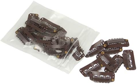 20 Pcs Stainless Steel U-Shape Snap Clips for Wigs, Hair Extensions, Hairpieces - Wig Accessories (Dark Brown) - Image 2