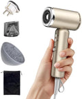 JIGGL Dual-Voltage High-Speed Mini Travel Hair Dryer with Ionic in Gold by Yourpersonalstylist