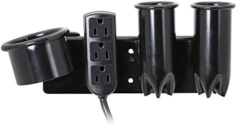 Saloniture Blow Dryer & Hair Iron Holder - Salon Appliance Rack w/ 3 Outlets & Clamp by Saloniture