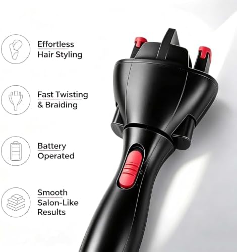 Automatic Hair Braider, Auto Smart DIY Hair Styling Tools, Electric Hair Twister and Braider Machine, Braid Maker for Women, Battery Powered (Not Included) - Image 2