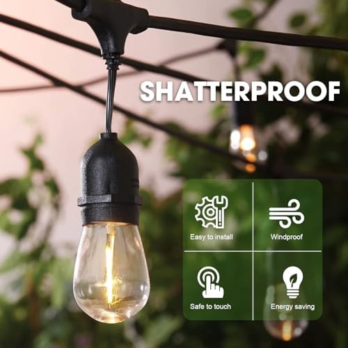 GvvooHome 15 Pack S14 LED Outdoor String Light Bulbs, Warm White, E26 Base - Image 5