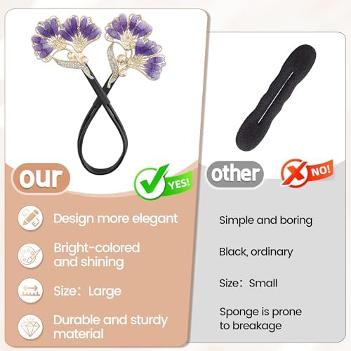 2 Pcs Bun Bun Maker Crystal Hair Bun Maker French Twist Hair Disk for Women - Image 4