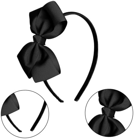 11PCS School Hair Accessories Uniform Hair Bow Headband Clips(Black) - Image 3
