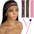 Wig Band and Lace Melting Band Set - Elastic Edge Wrap Bands to Keep Lace Front Wigs in Place and Lay Edges (5 Piece Set, Pink+Pinklove+Leopard) by Iraatraa