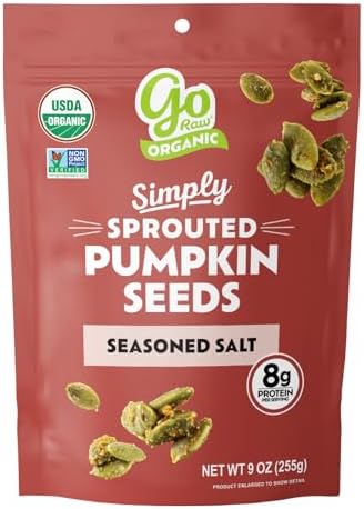Go Raw Organic Sprouted Pumpkin Seeds - Savory Seasoned Salted Pepita Snack by GoRaw